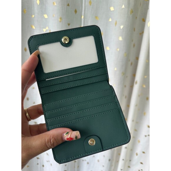 Unbranded NWOT Women's Hunter Green Faux Leather Bi-Fold Snap Button Wallet - Picture 4 of 4